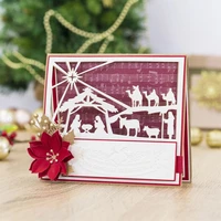 nativity scene christmas reindeer metal cutting dies for scrapbooking craft die cut card making embossing stencil