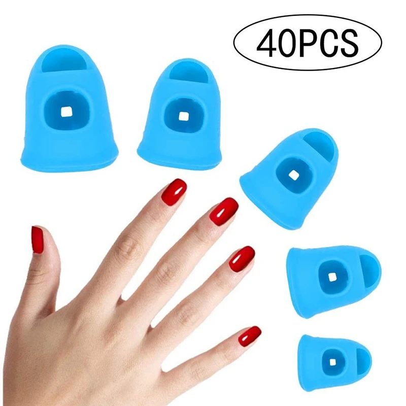 

40 Pieces of Guitar Silicone Finger Cots Suitable for Practicing Piano Playing and Pressing Strings