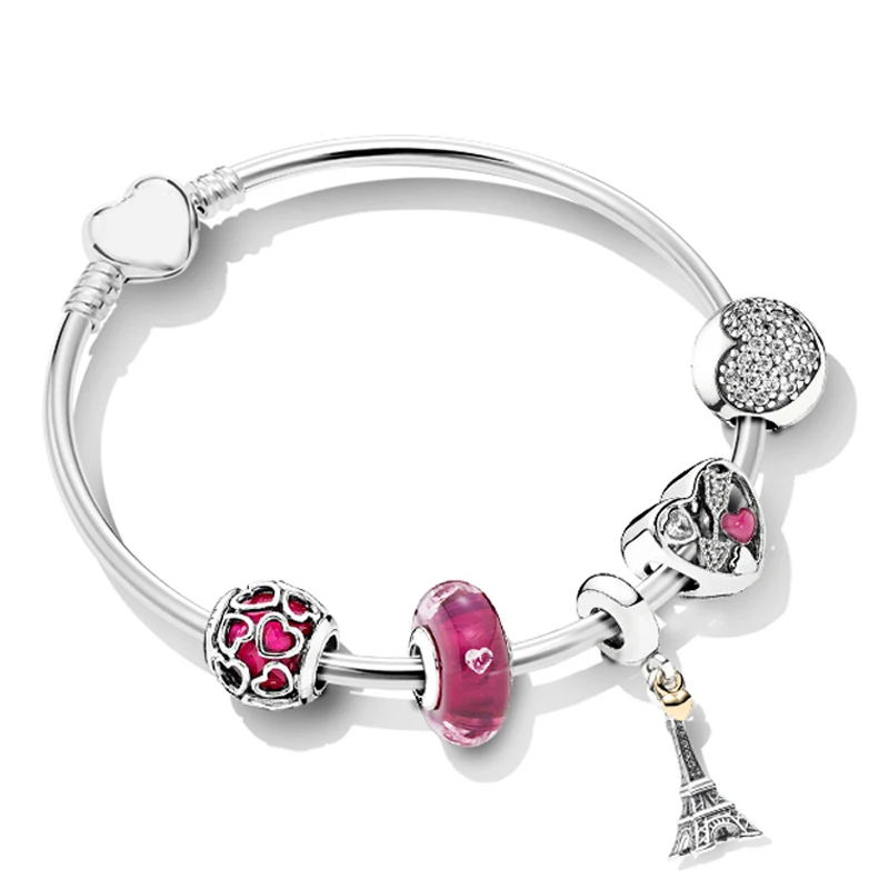 

XIAOYI 100% S925 Glass crystal love love confession winter fashion chain decorated with high quality bracelet female