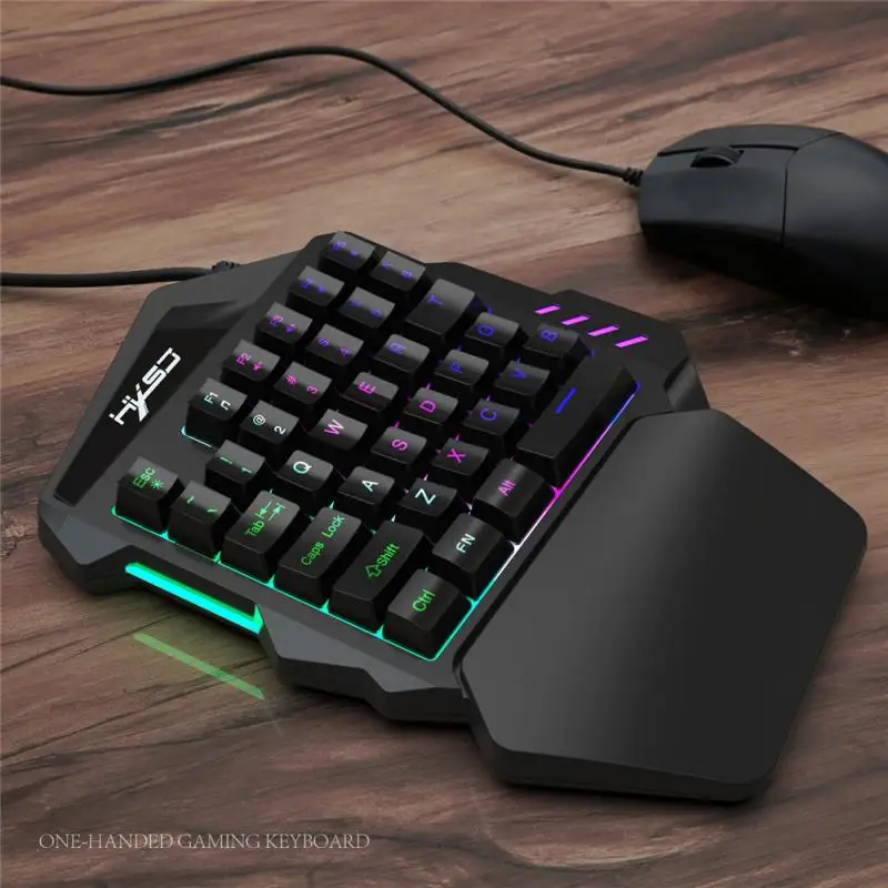 35 keys one handed rgb mechanical gaming keyboard led left hand mini keypad for mobile game pc ps4 xbox lol pubg games free global shipping