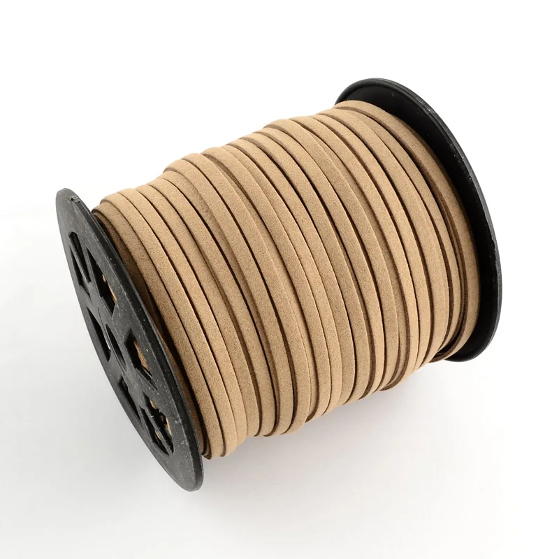 

4x1.5mm Faux Suede Cord Flat velvet Lace Leather Cord for Necklace Bracelet Jewelry Making DIY Rope Materials 100yard/roll