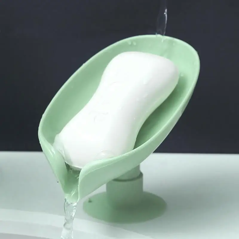

Leaf Shape Soap Box Drain Soap Holder Box Bathroom Shower Soap Holder Sponge Storage Plate Tray Bathroom Supplies Bathroom Gadge