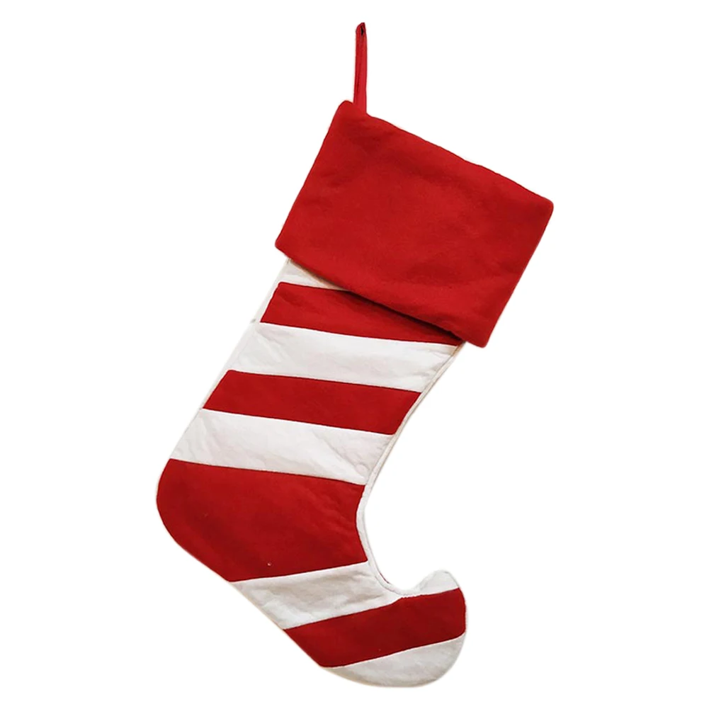 Полосатые рождественские чулки для детей большой Подарочный пакет традиционный