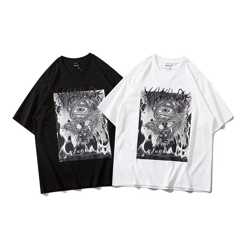 

2021 Men Streetwear Oversize Tshirt Hip Hop Harajuku Graphic Printed T-shirt Tops Tees Loose Cotton T Shirt Summer Short Sleeve