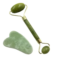 1 set natural facial roller jade stone roller face beauty massage tools face lift massager kit with jade gua sha scraper