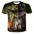 Новинка 2020, персонализированная футболка, футболка с милым рисунком животного, кошки, 3D футболки для мужчин и женщин, новинка, летняя футболка оверсайз с коротким рукавом