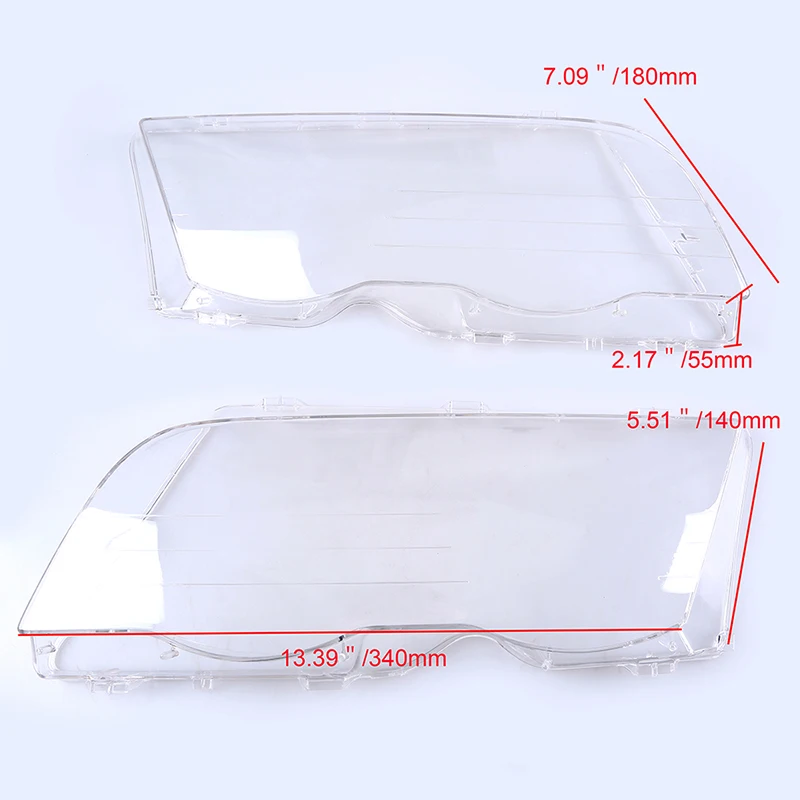 

POSSBAY Clear Headlight Lens Lampshade Waterproof Lamp Shell for BMW 3 Series E46 Sedan/Wagon 1998-2002 4D Pre-facelift