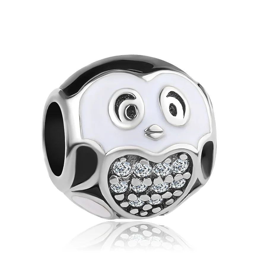 Новые серебряные бусины с бриллиантами сова счастливая кошка мальчишник Орел