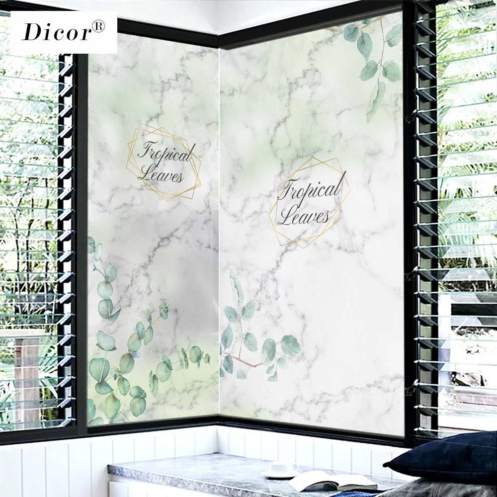 Винтажная стеклянная пленка с мраморным узором DICOR декоративная цветная оконная