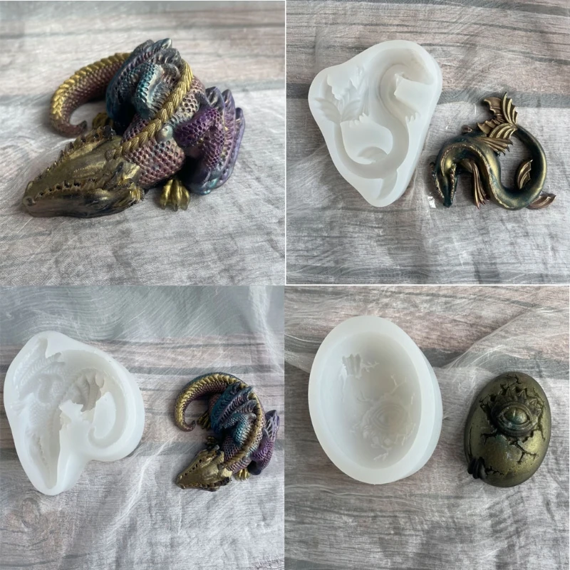 

Easter Dinosaurs Epoxy Resin Mold Plaster Clay Soap Casting Silicone Mould DIY Crafts Ornaments Decorations Making Tool