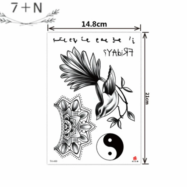 

1pcs A variety of simple styles of flower and bird tattoo stick aesthetic tattoo stick waterproof arm eco-friendly arm tattoo