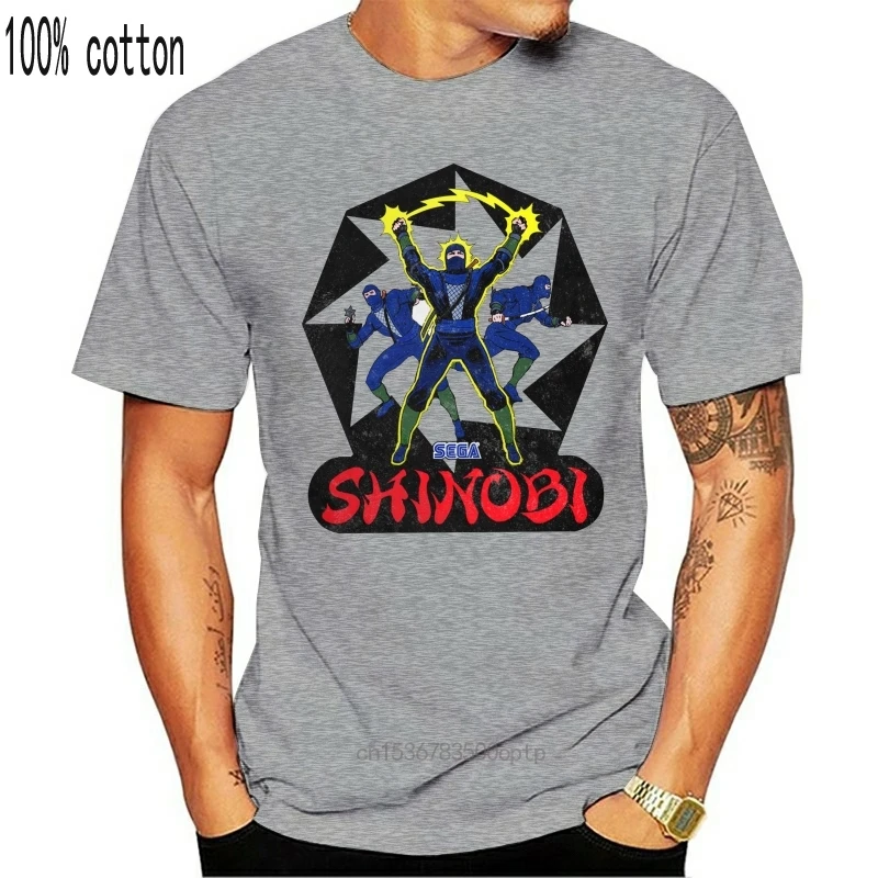 Shinobi футболка Ретро Аркады видео игры Винтаж Стиль с эффектом потертости в мелкую
