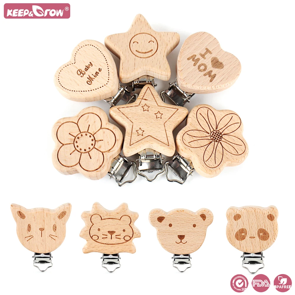 3 шт., деревянные зажимы для соски-пустышки