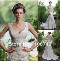 free shipping 2016 new style best seiier sexy bride wedding custom size beading mermaid appliques pleat party dress