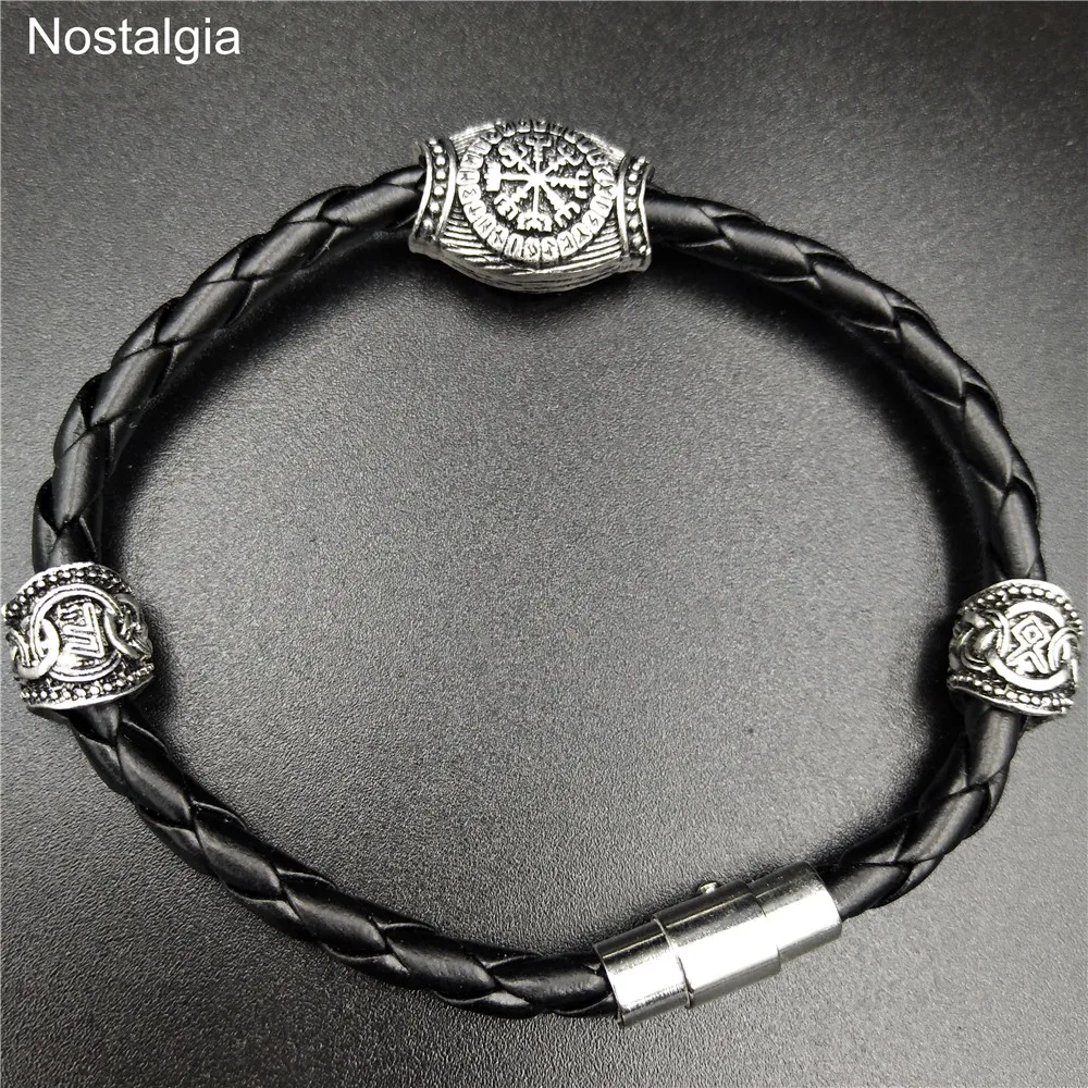 Vikingos Norse украшения руны троица валкнут Vegvisir бусины компас Vikingo руны амулет Викинг браслет славянские аксессуары