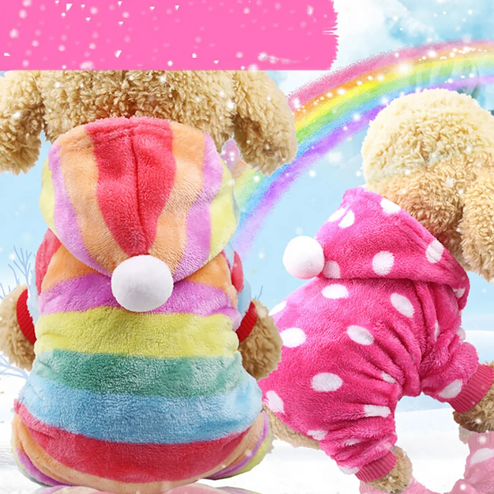 

Pet Clothes Dog Cat Cute Colorful Hooded Coat Dress