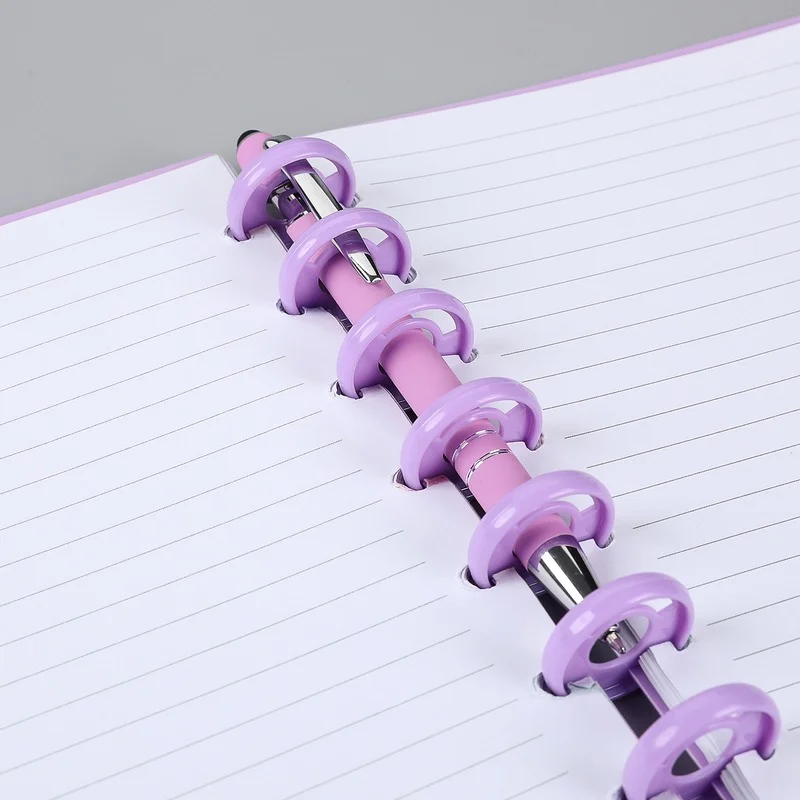 

30PCS28MM color insertable pen plastic binding ring buckle, loose-leaf mushroom hole notebook binding supplies