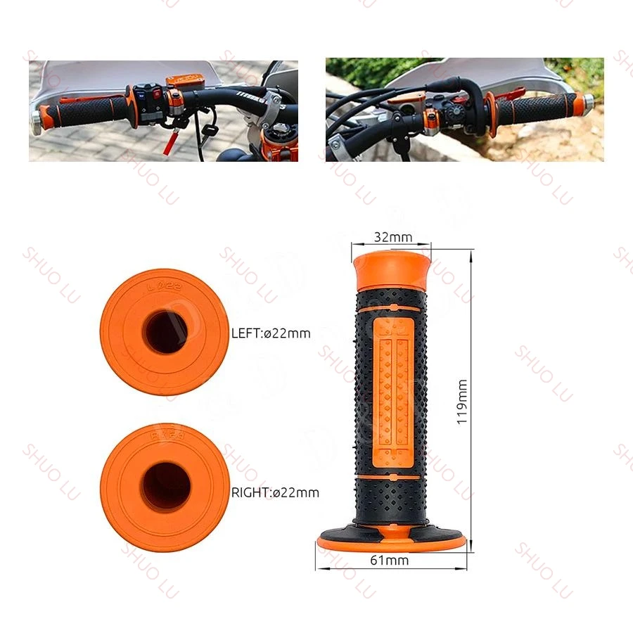 

For KTM EXC EXCF XC XCF SX SXF XCW XCFW 125 150 250 300 350 450 500 2000-2021 Dirt Bike Motorcycle 7/8" 22mm Rubber Hand Grips