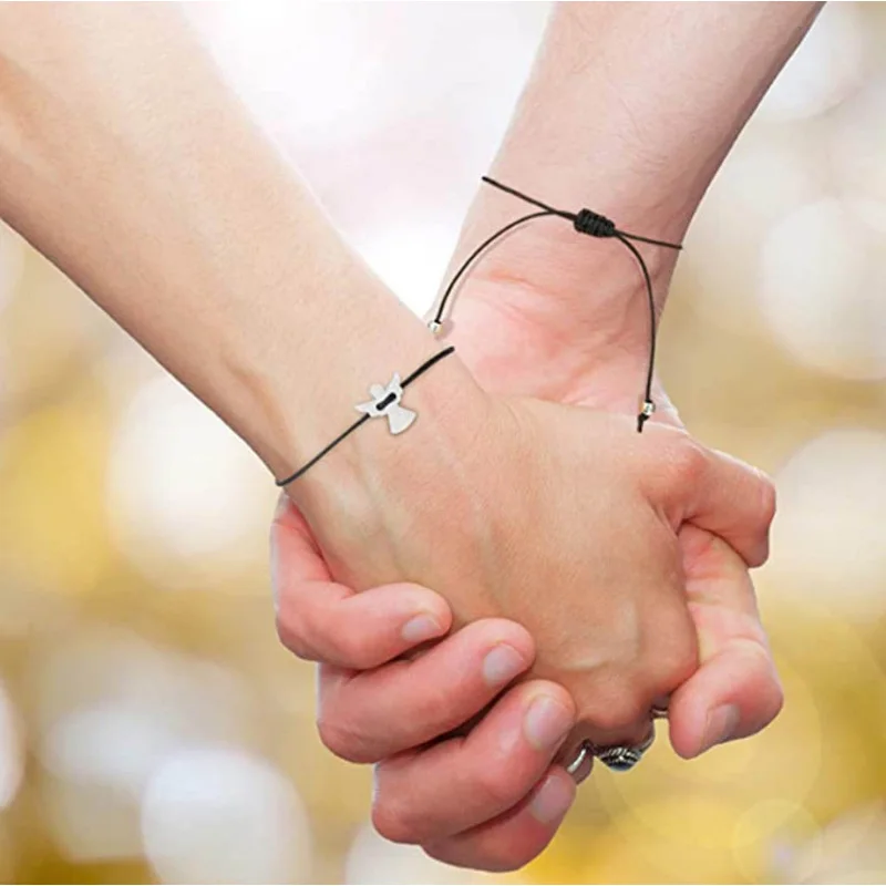 2 шт. браслеты ручной работы Cherub обещания Ангел дружба пары расстояние подходящий