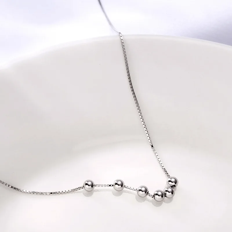 Flyleaf простые бусы ожерелье s & Подвески Настоящее серебро 925 проба для женщин