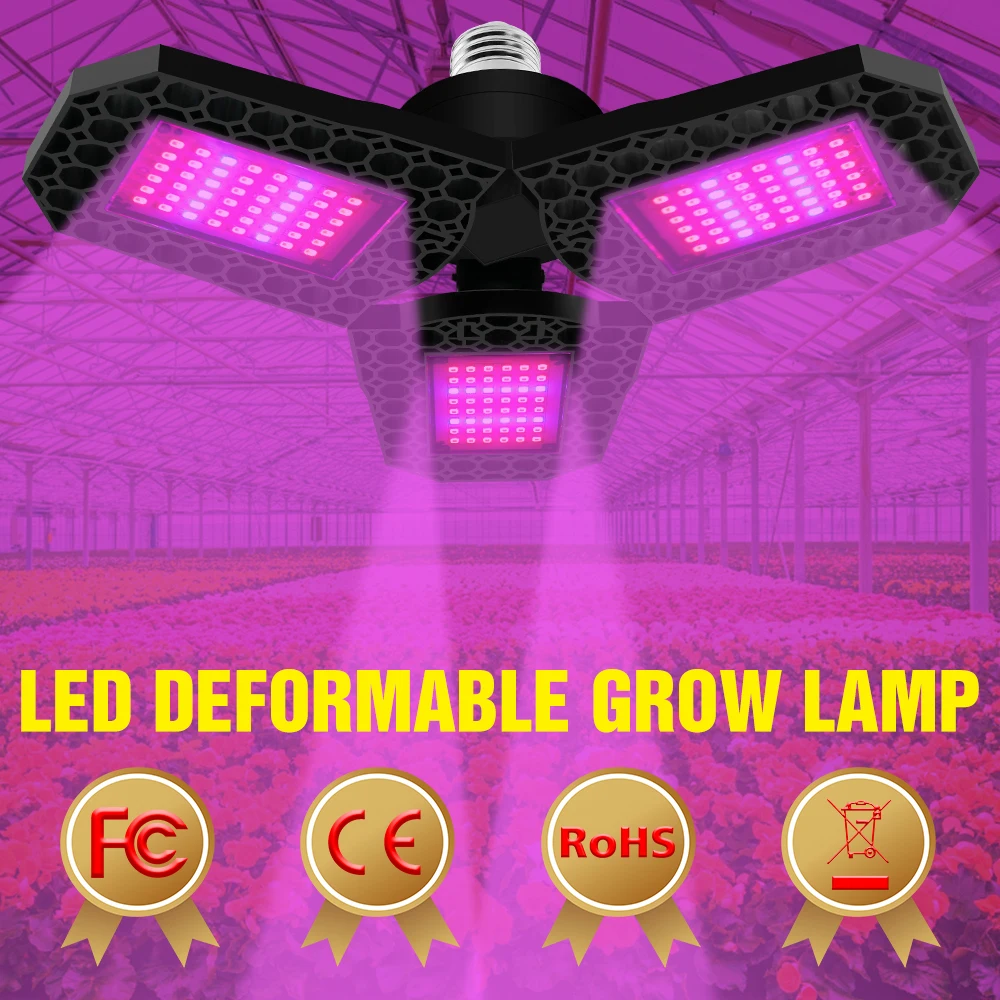 

E27 Phyto Lamp LED Greenhouse Grow Lights LED Hydroponic Plant Seeds Lampara 220V Full Spectrum Growth Tent Bulb E26 40W 60W 80W