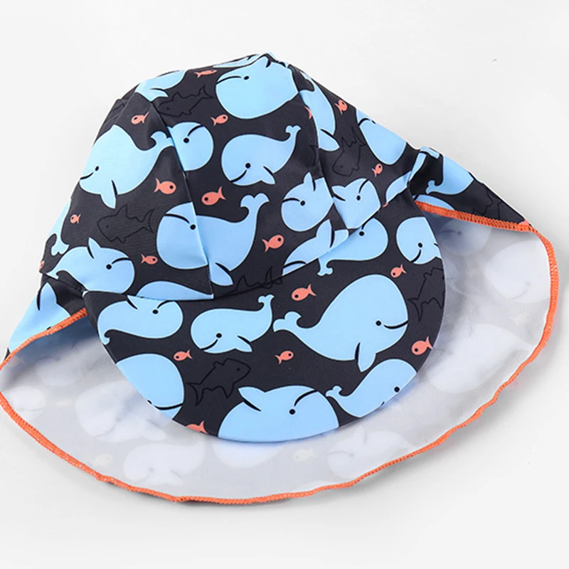 Kids Boy Swimsuit Two-Piece Trunk Beach Cap 2021 Child SwimBaby Striped Shark Long-sleeved Whale Swimwear For Children Swimsuits