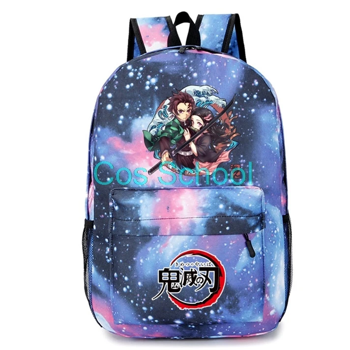 Cos School Kamado Tanjirou Nezuko рюкзак Demon Slayer Kimetsu no Yaiba рюкзаки Оксфорд тканевые сумки аниме