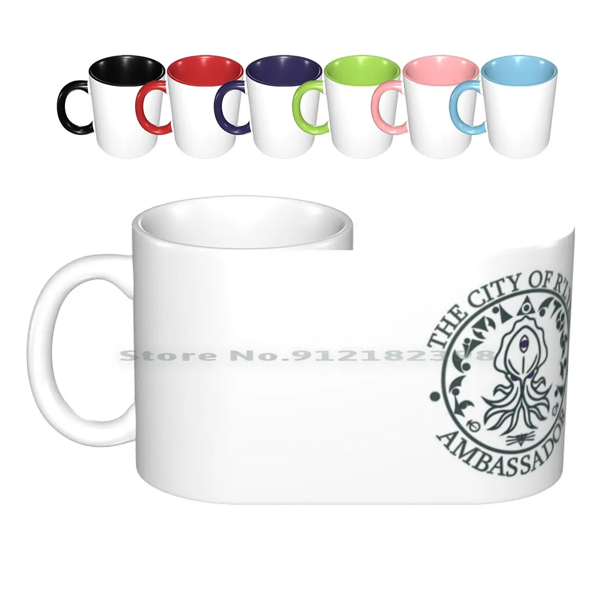 

Керамические кружки Cthulhu в виде пола Insignia, кофейные чашки, Кружка для молока и чая, Космический ужас, символ вызова Cthulhu, ужас