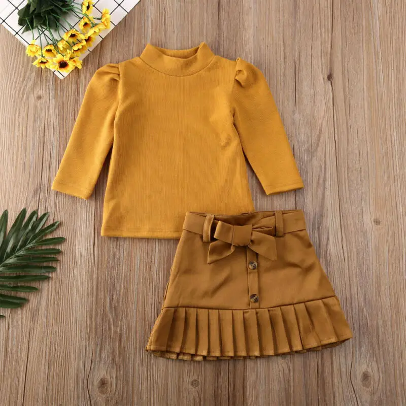 

Imcute Baby Spring Autumn Fashion Toddler Baby Girls Ruffle Tops T-shirt +Tutu Skirt Outfits Set Clothes 1-6T