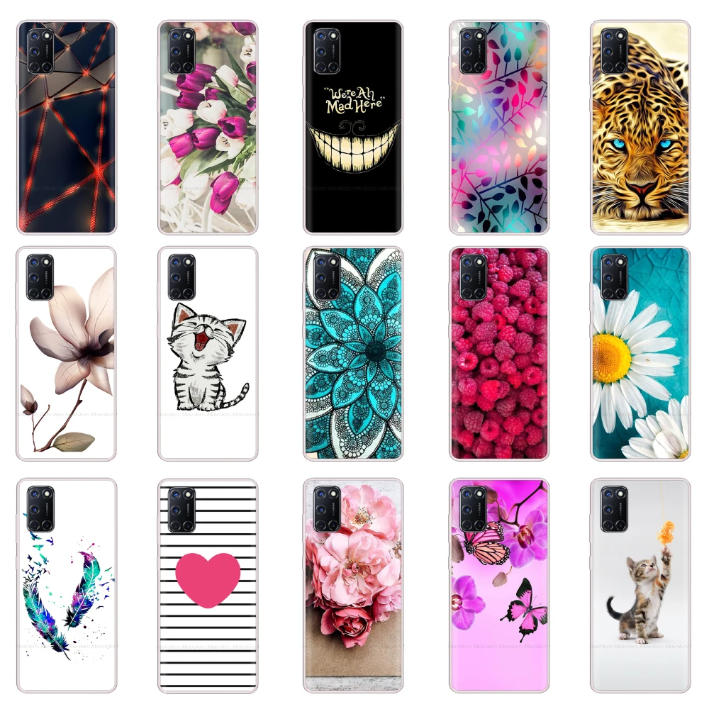 

Silicon Case Cover for OPPO A72 Case Cat Cartoon Flower Painting Soft TPU Coque Fundas for OPPO A 72 72A Phone Case Shockproof