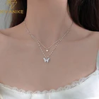 XIYANIKE посеребренное Двухслойное ожерелье с бабочкой из циркония 2021 Новое Женское легкое роскошное элегантное ювелирное изделие в подарок на день рождения
