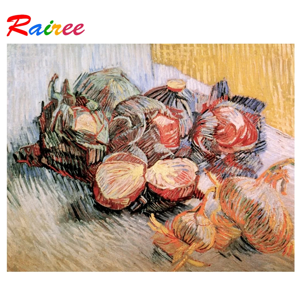 Картина с изображением картины Ван Гога Красная капуста и лук 5D Бриллиантовая