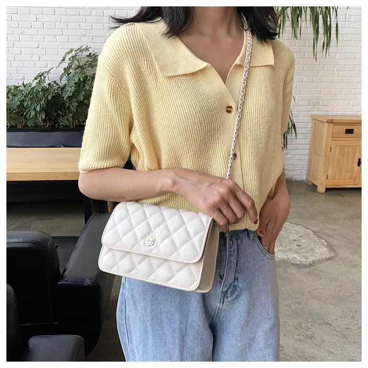 

Women Chain flap bags Brand Luxury Diamond Grain ladies Shoulder bags small PU Leather female Crossbody Bags Handbag bolsas