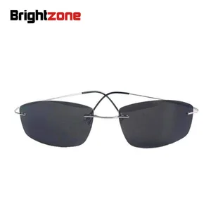 Очки солнцезащитные унисекс без оправы, из титана, с защитой UV400