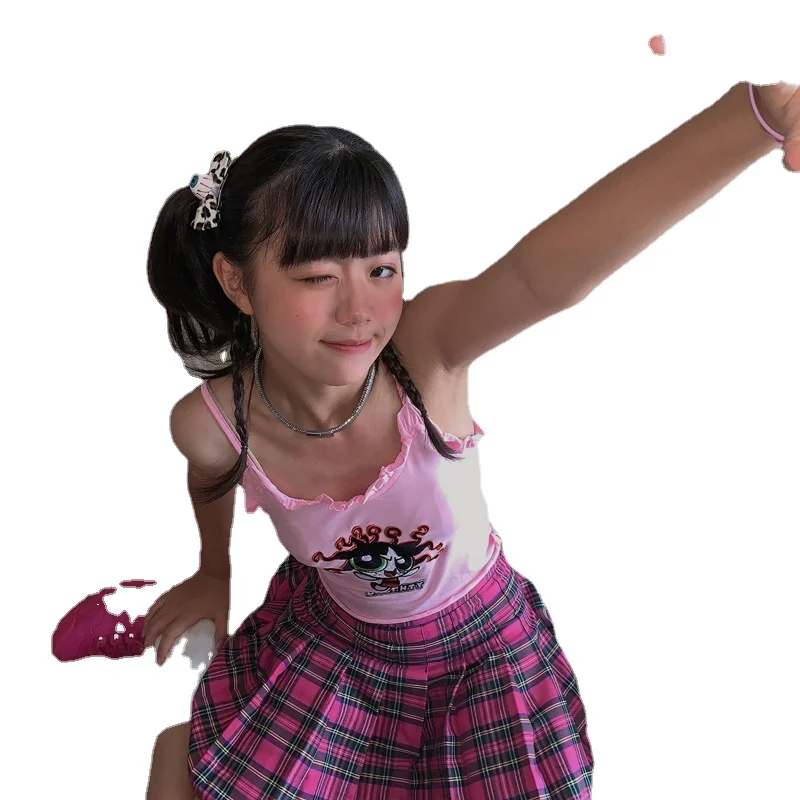 

Pink Pleated Satin Skirt Summer High Waist Pleated Mini Skirt Women's Fashion Slim Waist JK Tennis Skirts School Uniform