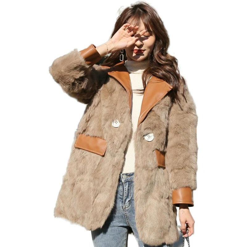 Женская уличная куртка из ПУ кожи Брендовая верхняя одежда с натуральным