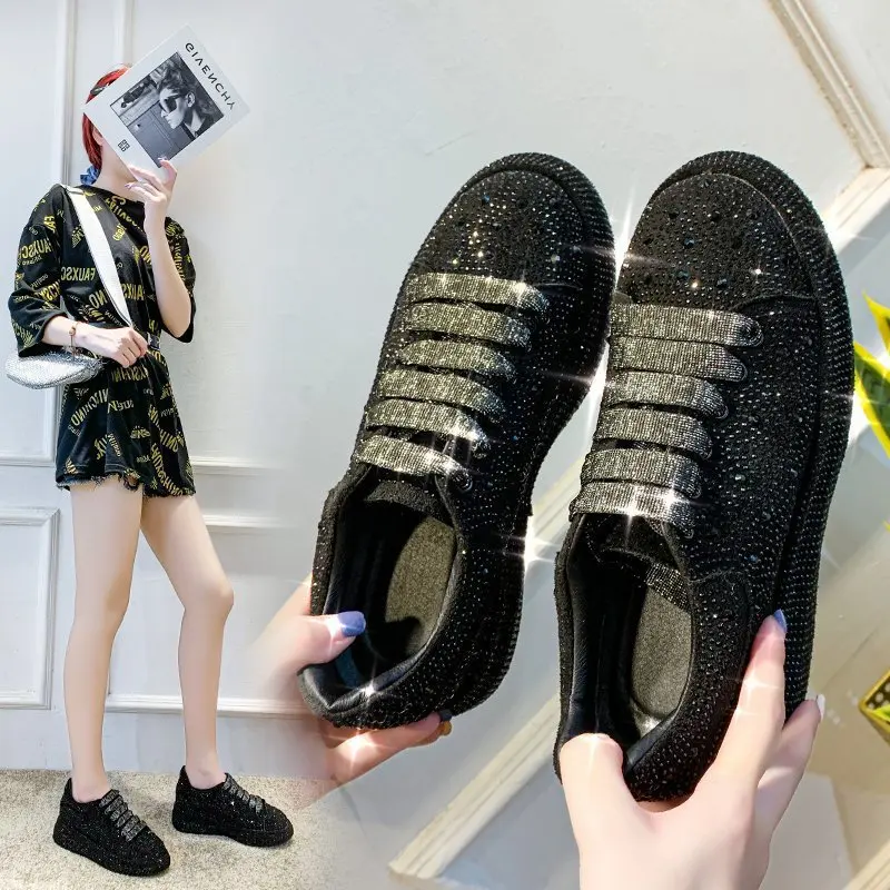 2020 women sneakers with sparkles shoes woman luxury platform women trainers rhinestone fashion casual shoes for women sneakers free global shipping