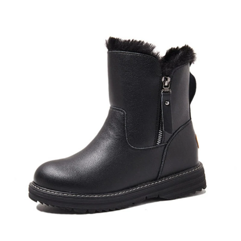 Женские зимние ботинки из натуральной кожи повседневные Ботинки на каблуке