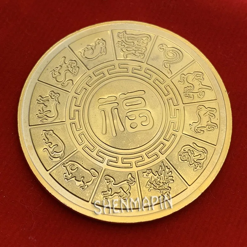 

2020 Gold Mouse Sends Blessings Commemorative Coin China Fu Coins Collectibles Zodiac Lucky Rat Coins New Year Christmas Gift