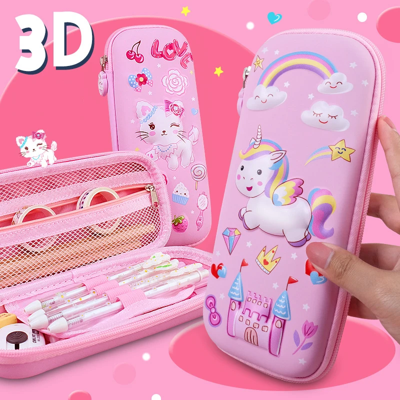 

Kawaii Pencil Case Unicorn Stationery Pencil Pouch Estuches Escolares 3D Piornik Astuccio Pencilcase Trousse Scolaire Pencil Box