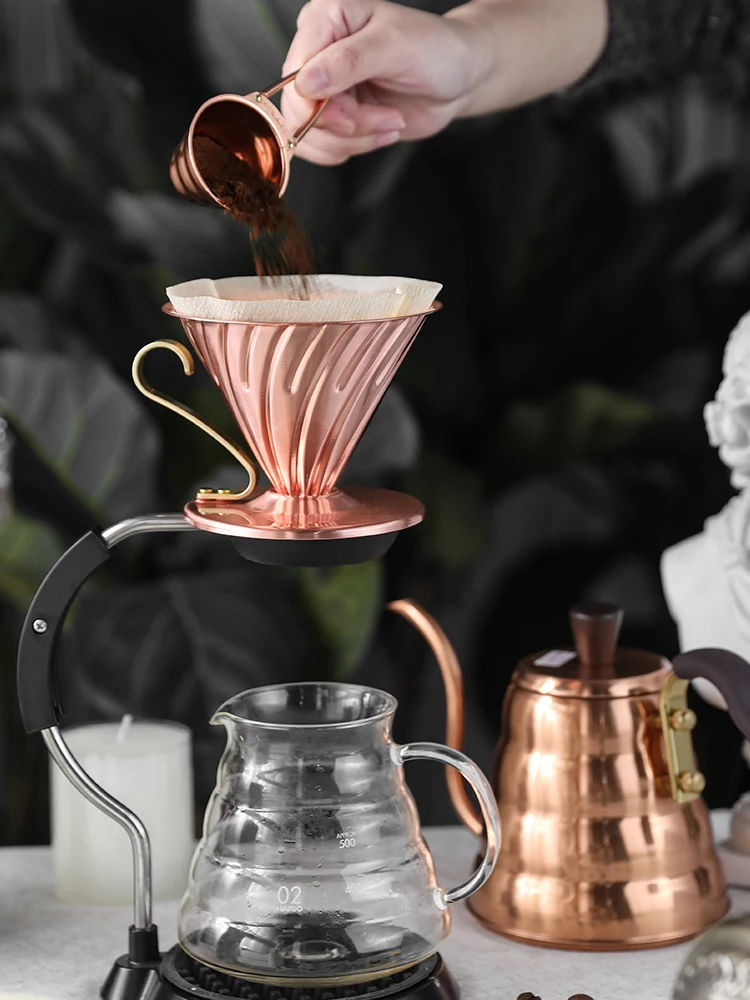 Японский медный кофейный фильтр Hario V60 многоразовый капельный 1 4 чашки набор