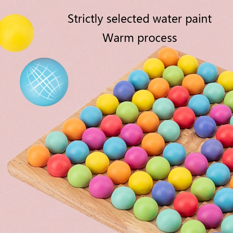 

Wooden Rainbow Ball Elimination Game Magic Toy for Kids Adult Early Educational 40JC