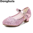 Новинка 2022, кожаная обувь для девочек, повседневные розовые блестящие свадебные детские туфли для девочек, праздвечерние чные весенние туфли 26-38