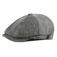 2021 new newsboy cap men spring summer octagonal hat for male british herringbone flat caps retro eight blade hats breathable