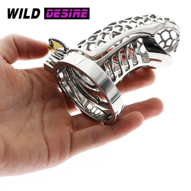 Новая мужская каркасная кобура в форме змеи с замком из металла для пениса, кольцо на корне полового члена, уретральные и тестикулярные суппорта, секс-игрушка для мужчин, стальная.