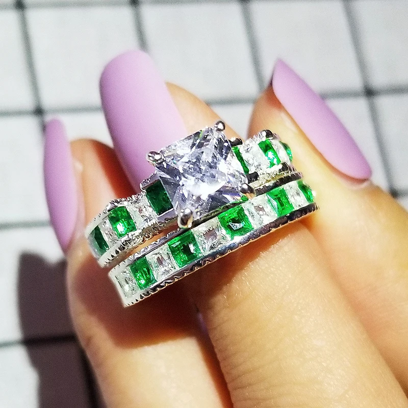 2021 Новая роскошная женская обувь расшитая зелеными синий Цвет принцессы набор