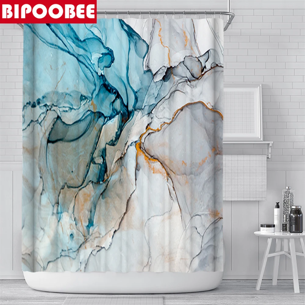 Высококачественная Современная занавеска для душа художественные чернильные