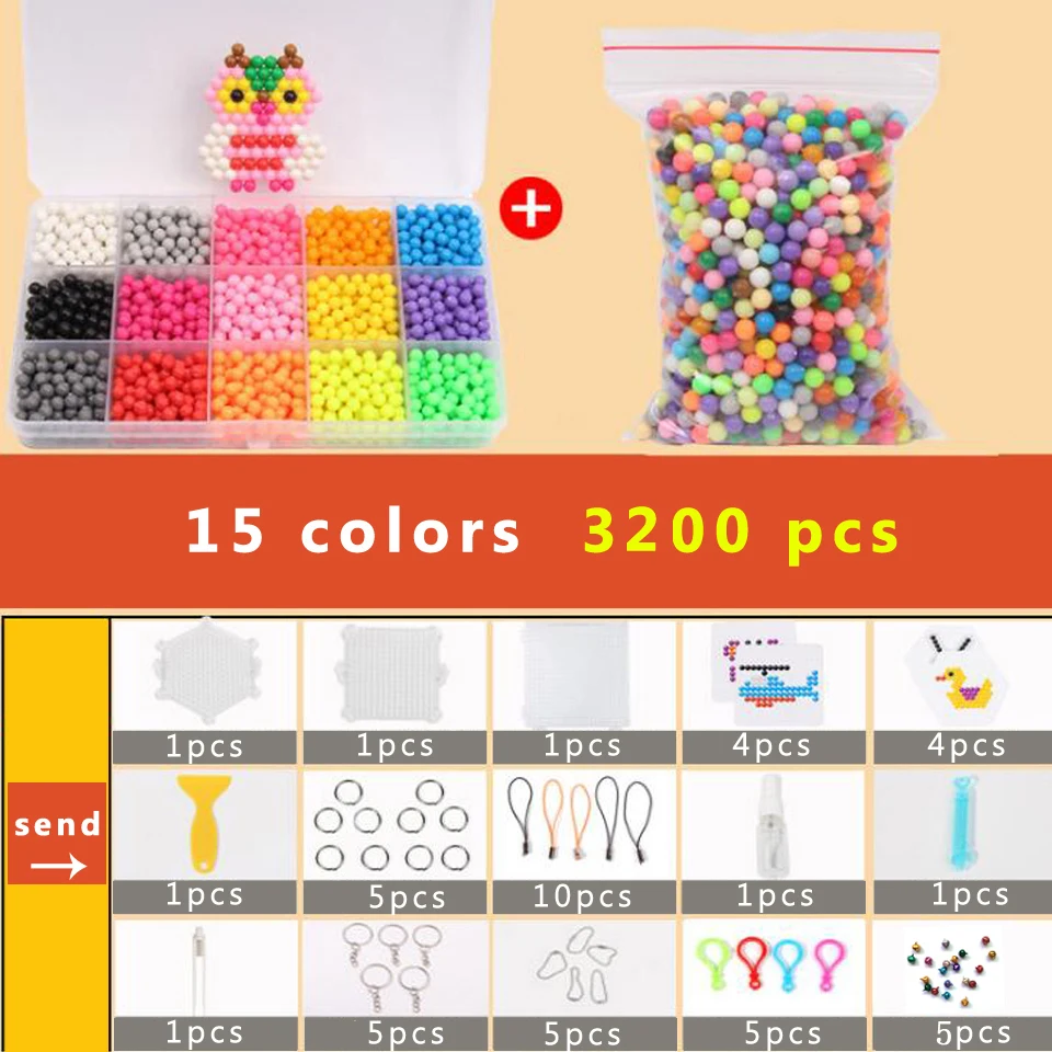 DOLLRYGA набор бусин «сделай сам» 3D Cuentas Хама бусины 5 мм 4400 шт. Pegboard Aqua perlen пазл для детей браслет Ткацкая лента подарок для девочки