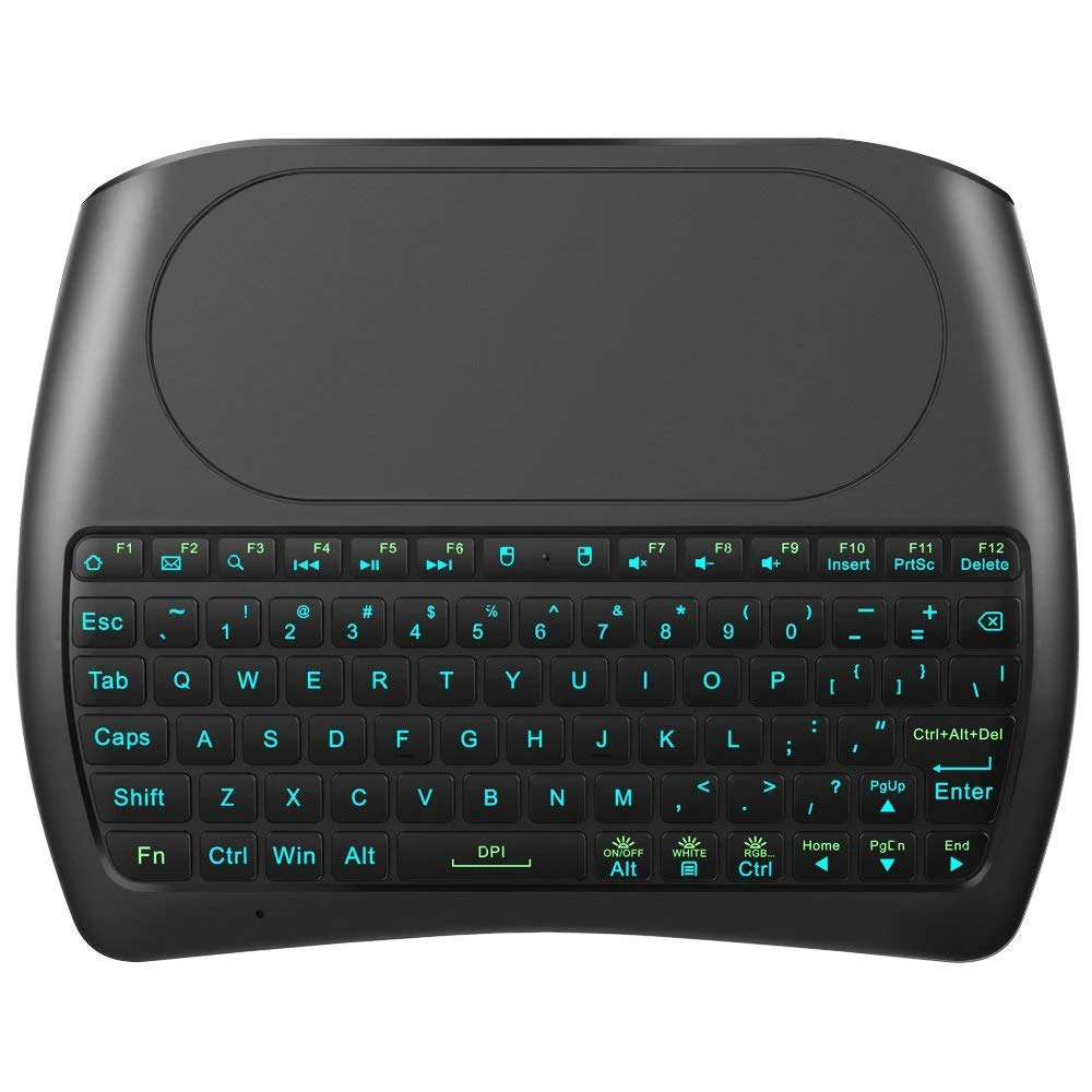 

Backlight D8 Pro i8 English Russian Spanish 2.4GHz Wireless Mini Keyboard Air Mouse Touchpad 7 color backlit for Android TV BOX