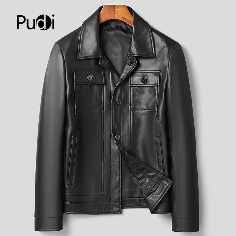 

Pudi MT126 Brand New Man Real SheepSkin Coat Jacket Genuine Sheep Leather Jackets Winter Warm Coats Outwear